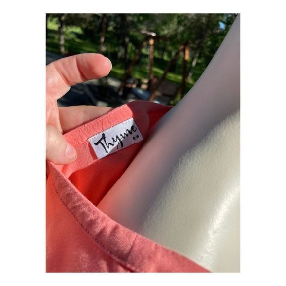 Thyme Maternity Tunic Tank Top V Neck Tie Waist Sz S - Picture 12 of 15